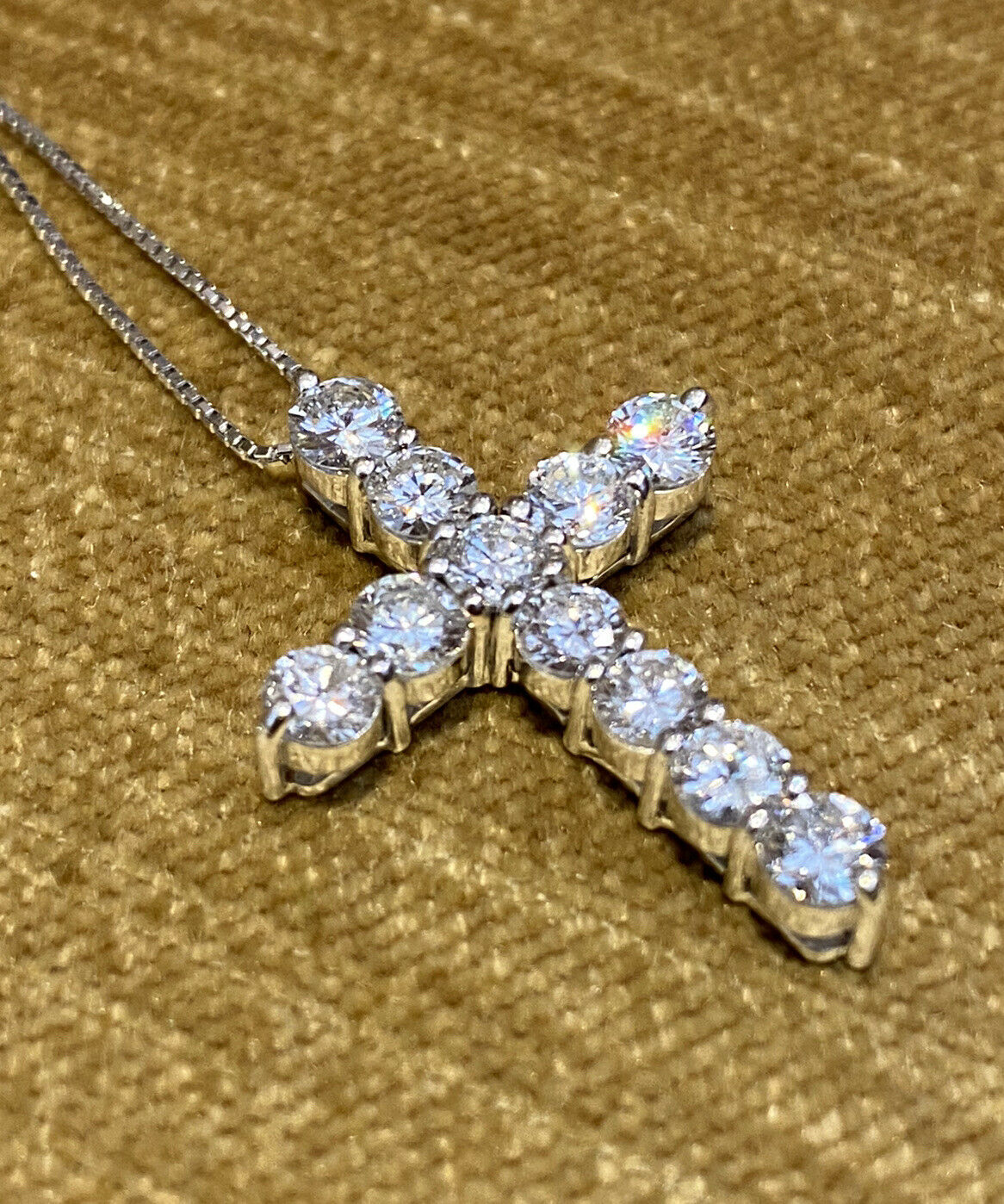 Sincerely, Springer's Diamond Halo Cross Necklace - White Gold